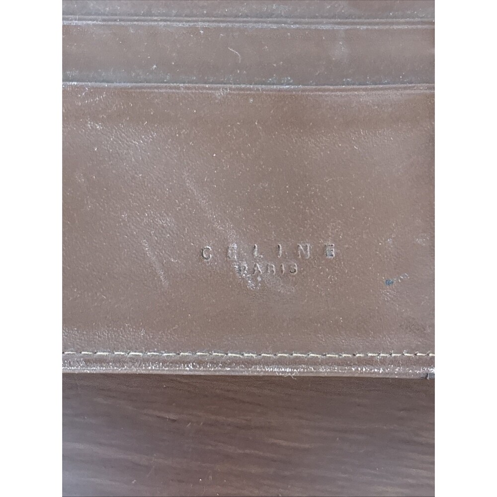 Celine Paris Long Wallet Macadam Brown Bi Fold Snap Coated Canvas Leather Trim - Picture 14 of 16